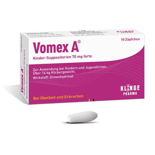VOMEX A Kinder-Suppositorien 70 mg forte  10 St  Kdr. Suppositorien