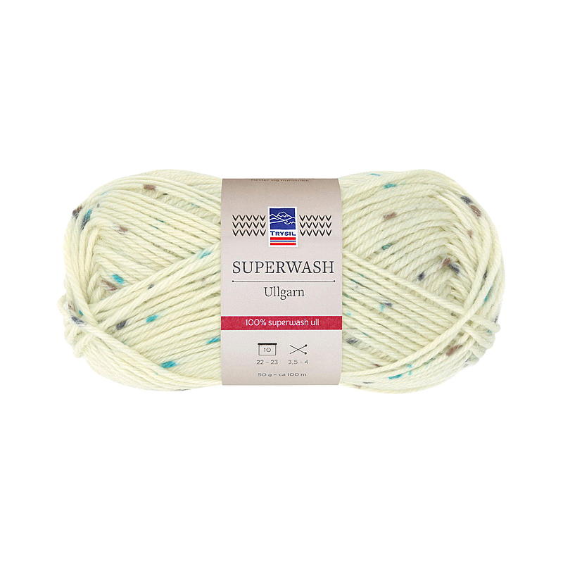 Superwash ullgarn turkis/blå multi