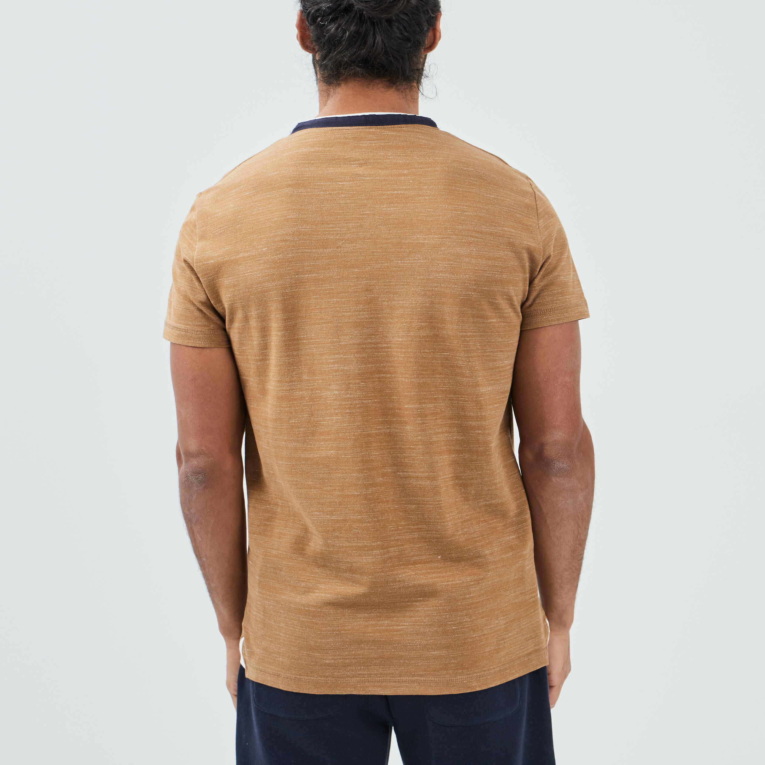 T-shirt manches courtes marron cognac homme | La Halle