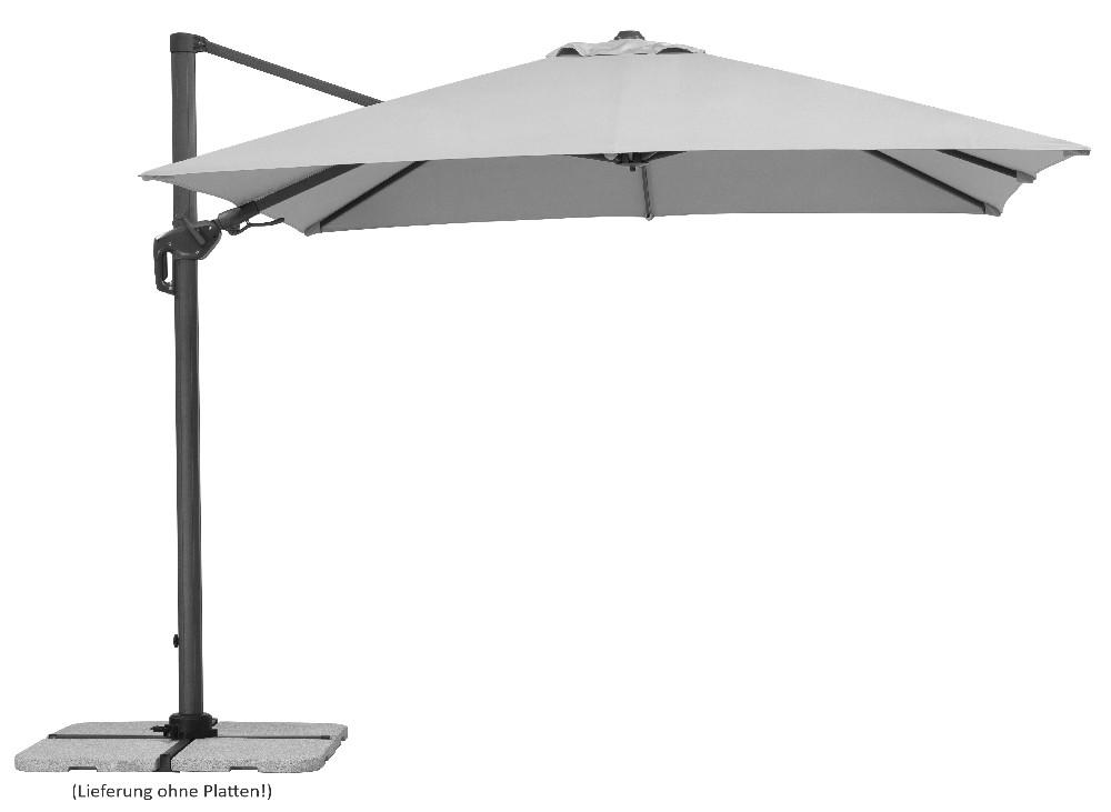 Schneider Schirme Schneider Ampelschirm Rhodos Twist, ca. 300x300 cm, silbergrau