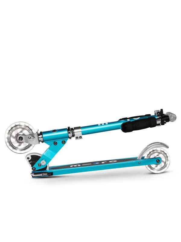 Trottinette 2 roues lumineuses pliable – Micro Sprite LED Bleu Océan