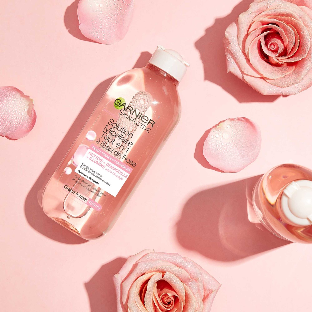 garnier SkinActive Eau Micellaire illuminatrice à l'Eau deRose pour tous types de peaux