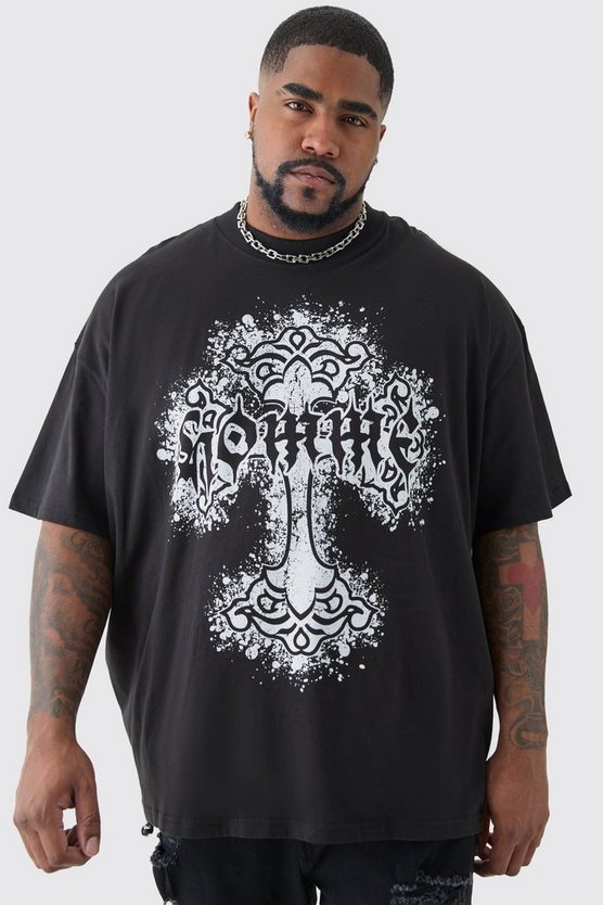 Plus Oversize T-Shirt mit Homme-Print