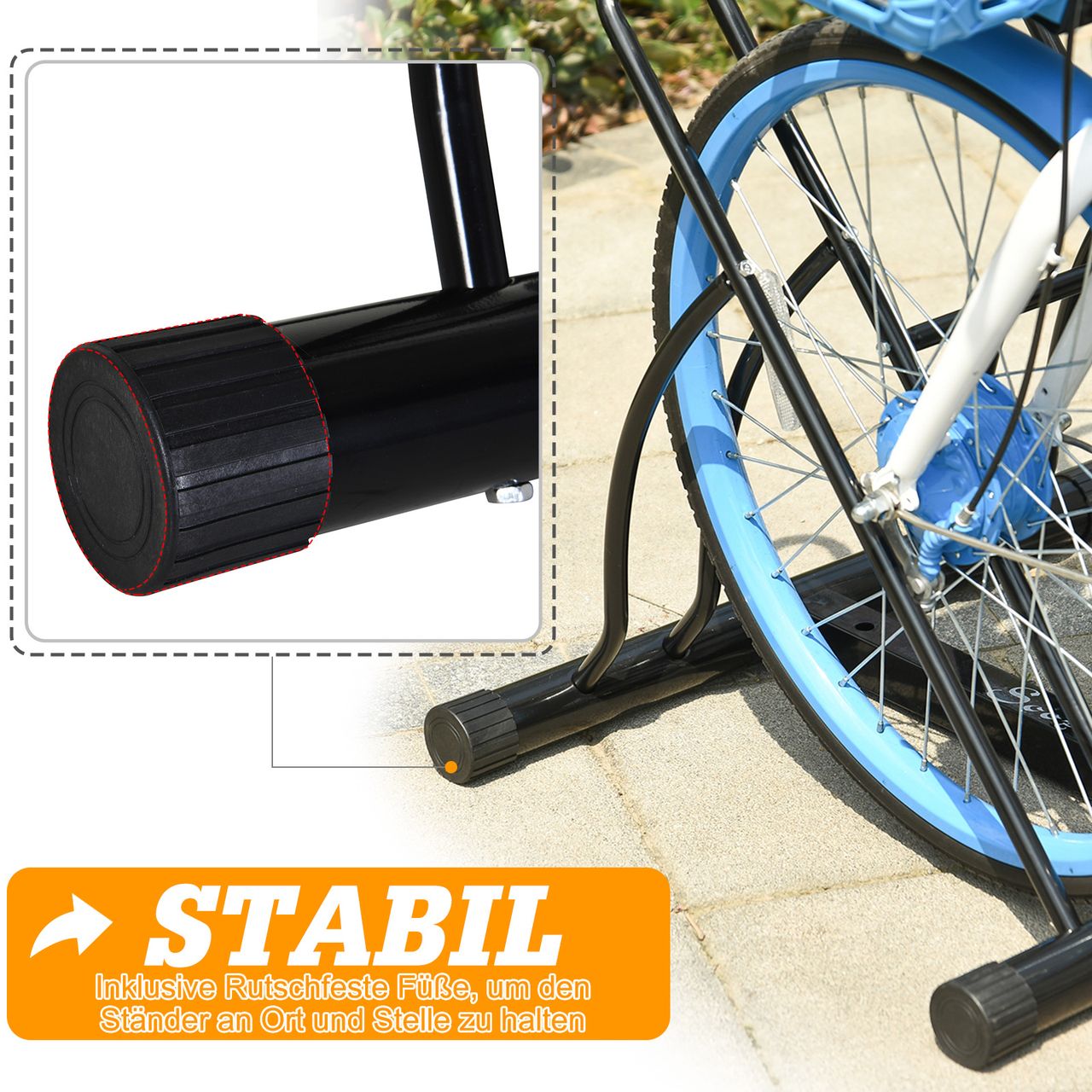 HOMCOM Universal Fahrradständer Montageständer Fahrrad Zubehör Metall Schwarz 60 x 54 x 57 cm