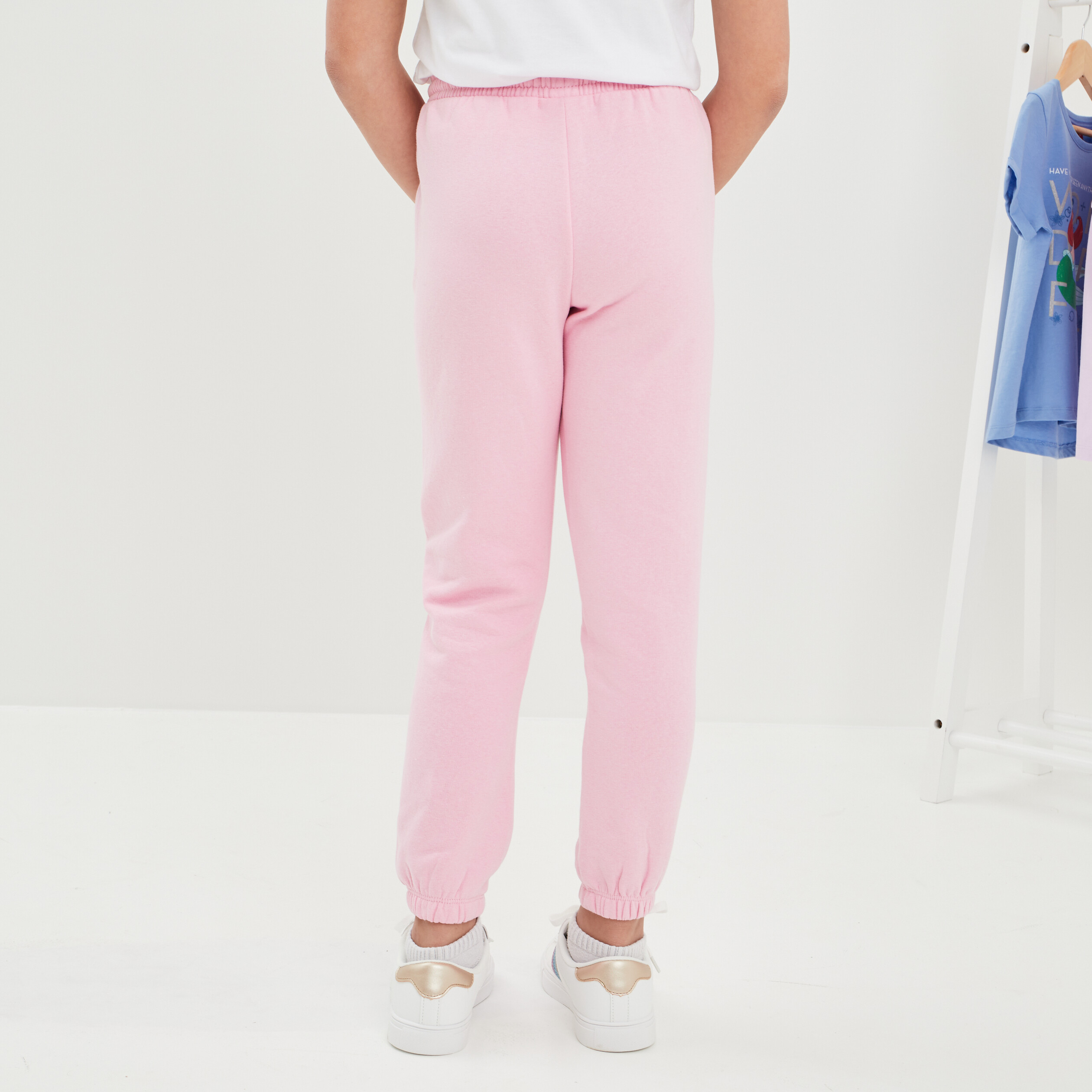 Pantalon de jogging bas élastiqué rose pastel fille | La Halle