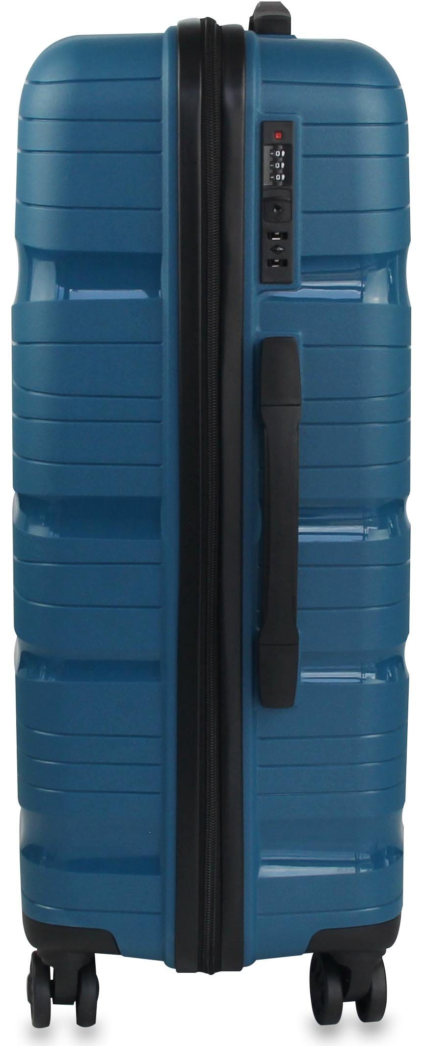 Frentree Koffer 360° drehbar mit TSA-Zahlenschloss, 4 Rollen, Trolley (3 Größen: Handgepäck/L/XL oder SET) aus ABS Kunststoff