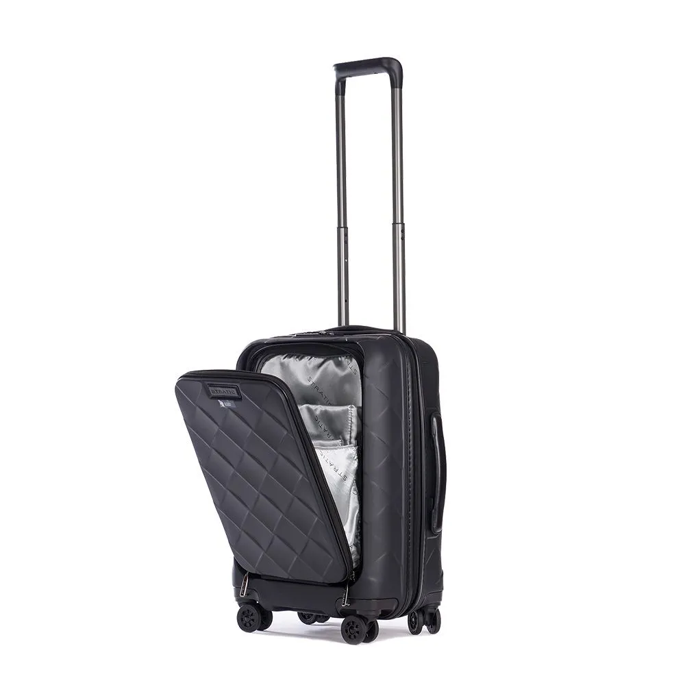 Stratic Leather&More - Hartschalen-Koffer S (mit Vortasche) - Matt Black
