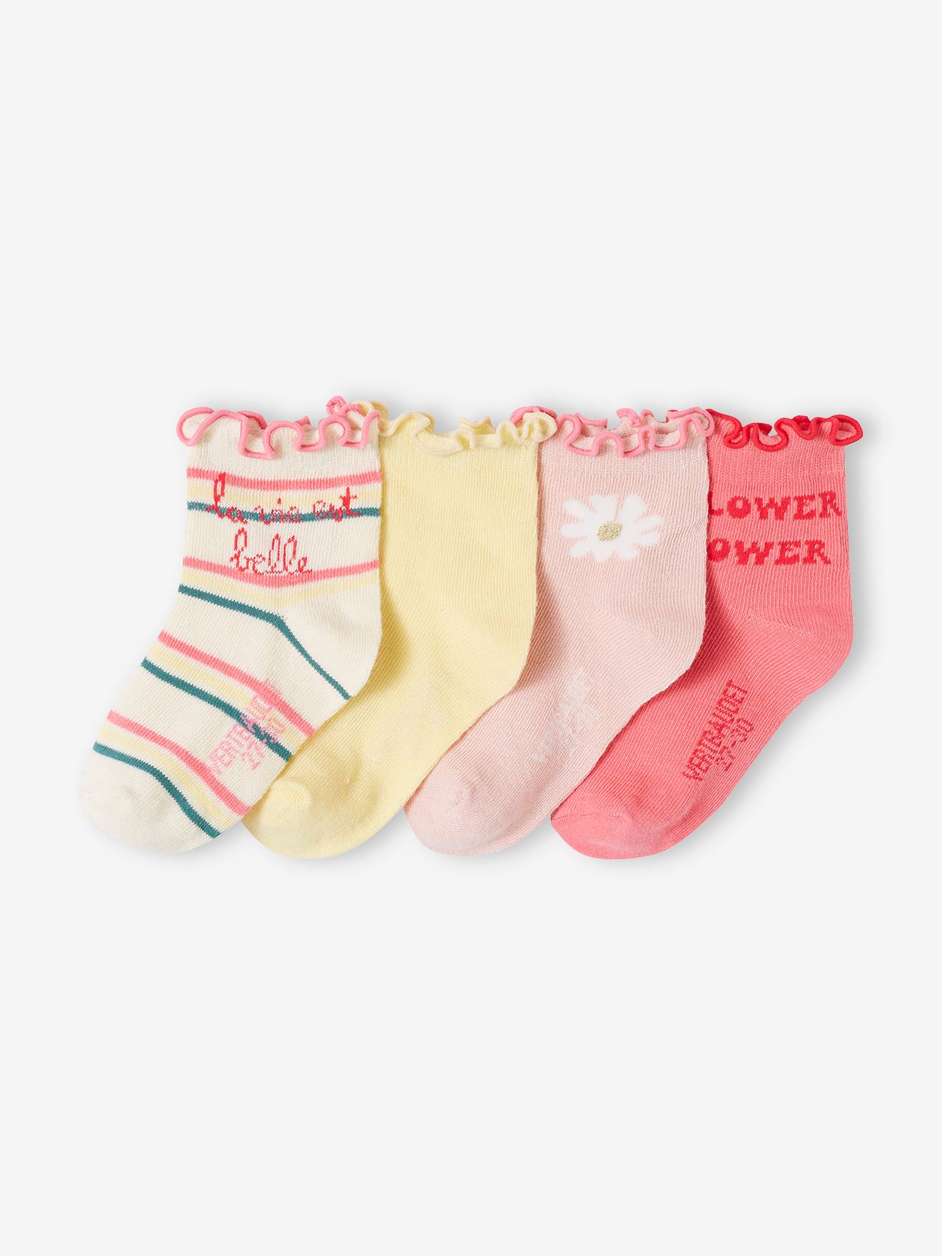 Vertbaudet 4er-Pack Mädchen Socken Oeko-Tex - wollweiß