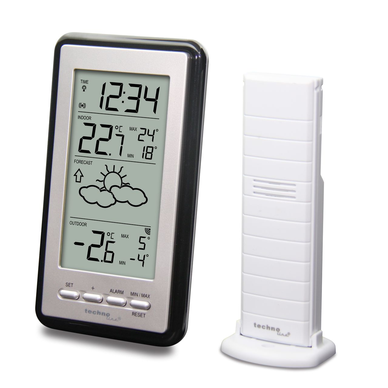 Technoline Wetterstation WS9130 mit Vorhersage der Wetterlage, sowie Innen- und Außentemperatur