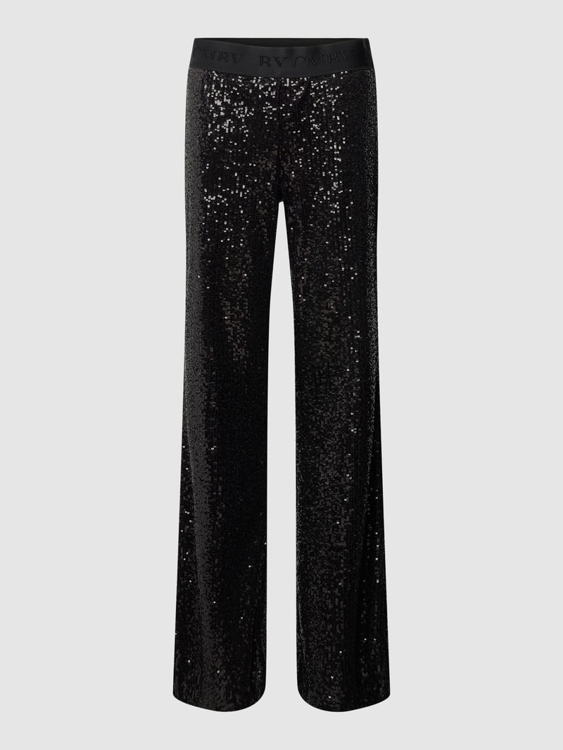 Hose mit Paillettenbesatz Modell 'FRANCIS' in schwarz