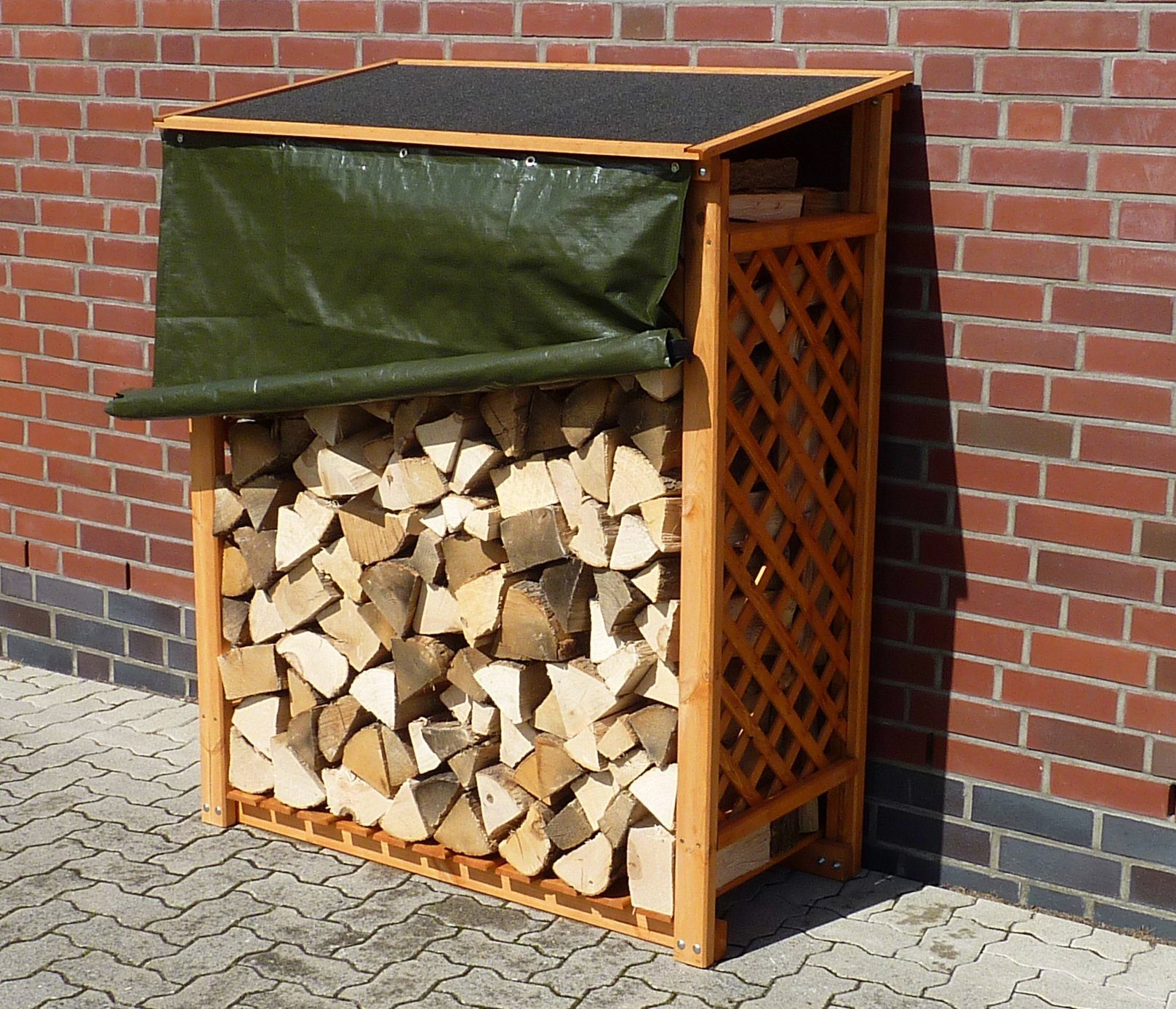 promadino Kaminholzregal Speyer, BxTxH:119,5x68x148 cm, mit Wetterschutz