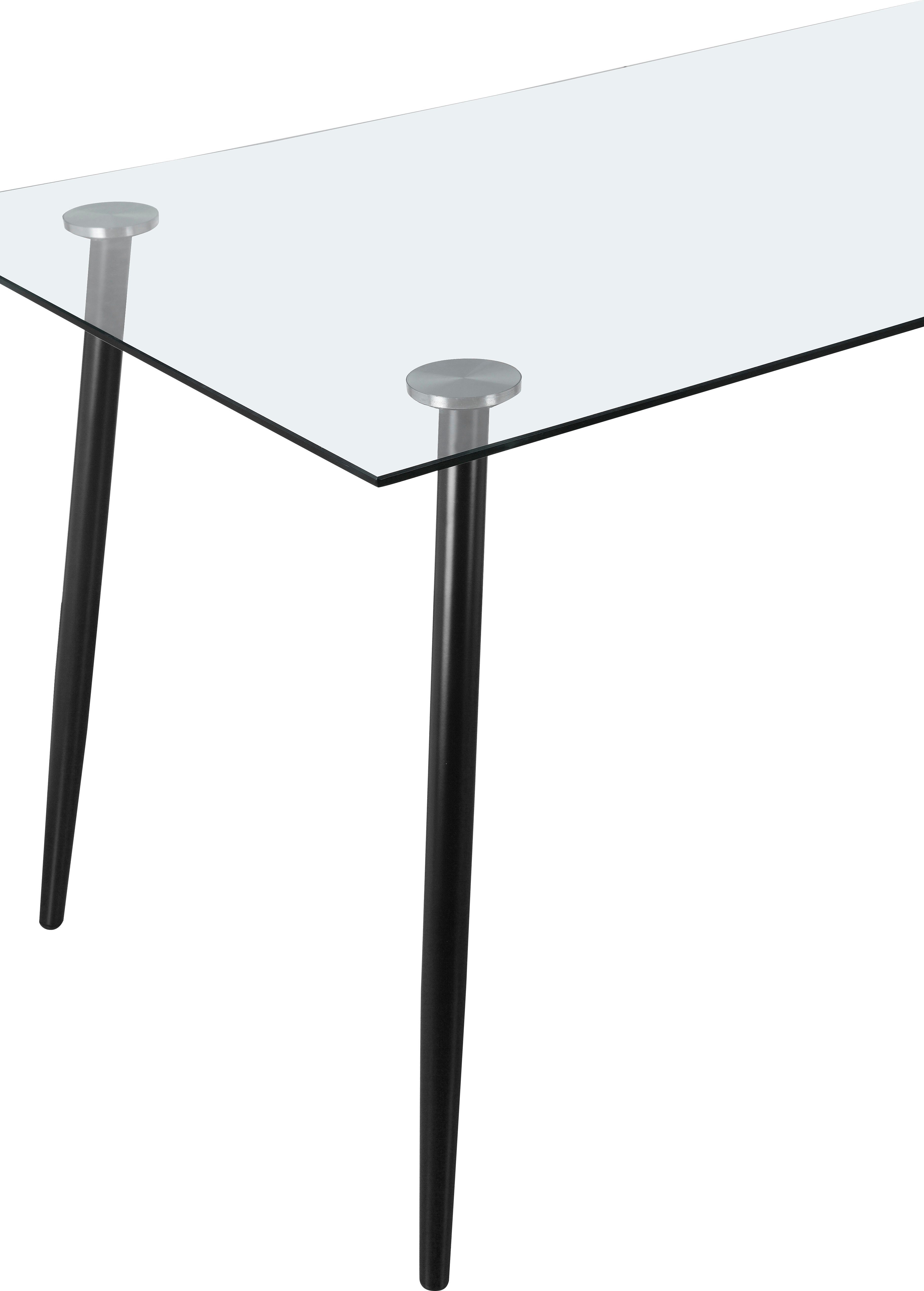 INOSIGN Essgruppe Darcel/Danny, (Set, 5-tlg), Freischwinger Esszimmerstuhl, Tisch mit festmontierter Platte