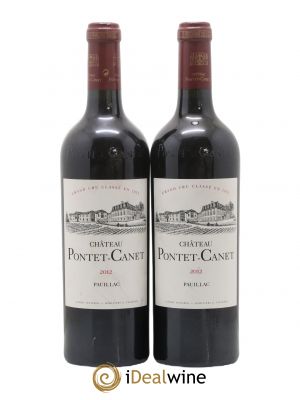Château Pontet Canet 5ème Grand Cru Classé  2012 - Lot de 2 Bouteilles