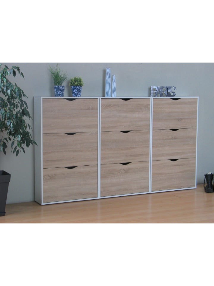 ebuy24 Schuhschrank Napoli Weiß 211 x 24 cm günstig kaufen onesize