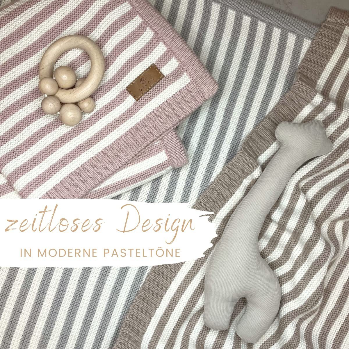 Babydecke DIKOS® Babydecke aus *100%* Bio Baumwolle Strickdecke Erstlingsdecke, DIKOS, PREMIUM Qualität atmungsaktiv, nachhaltig, plastikfrei, kuschelweich