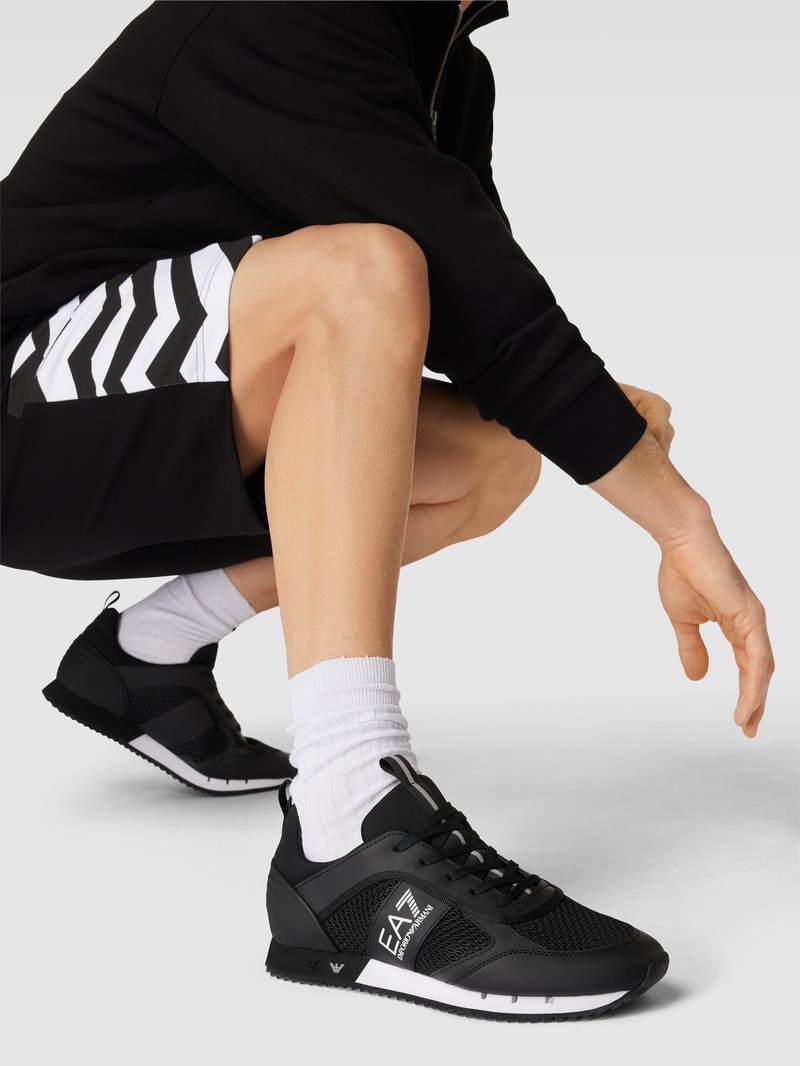 Sneaker mit Label-Details Modell 'Black&White Laces' in schwarz