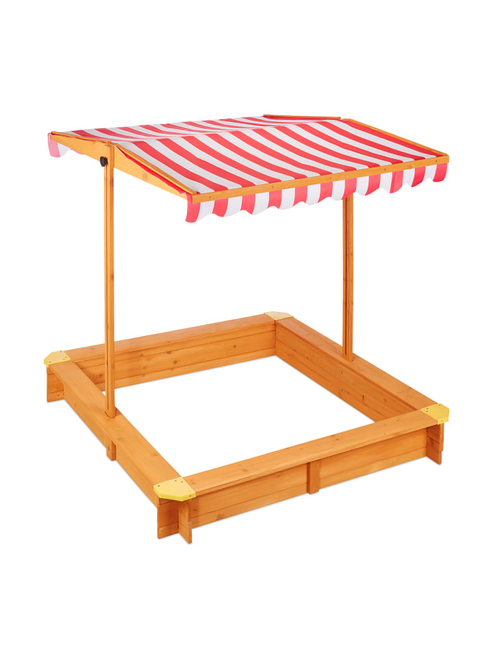 relaxdays Sandkasten in Natur - (B)117 x (H)117 x (T)117 cm günstig kaufen onesize