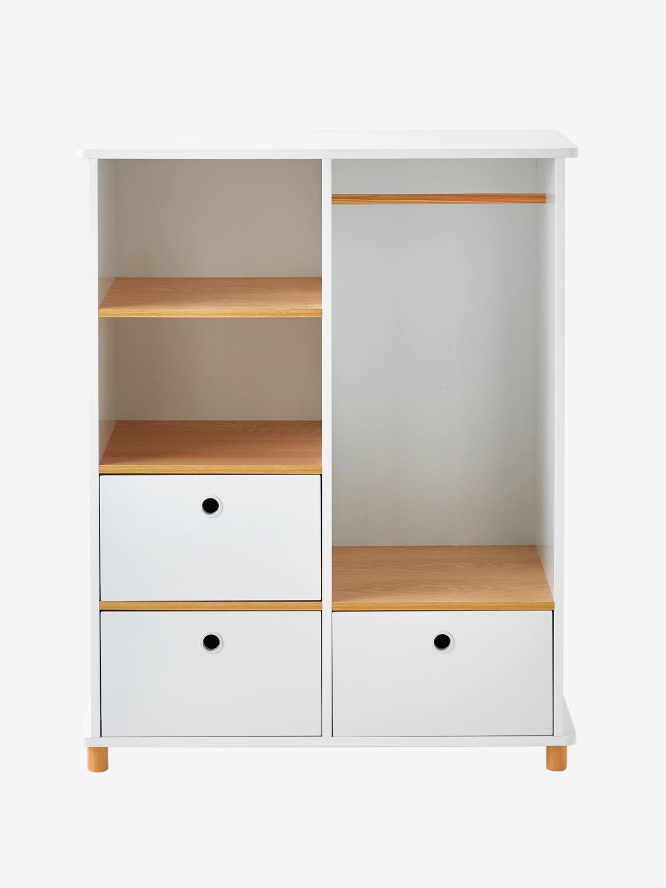 Vertbaudet Kinderzimmer Schrank PTILOU - weiß/natur
