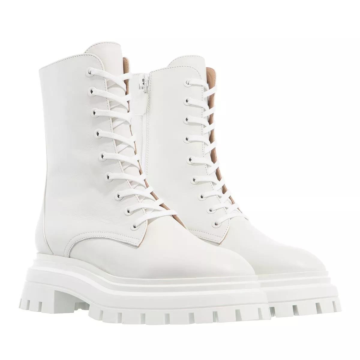 STUART WEITZMAN Stiefeletten weiss Schnürstiefel