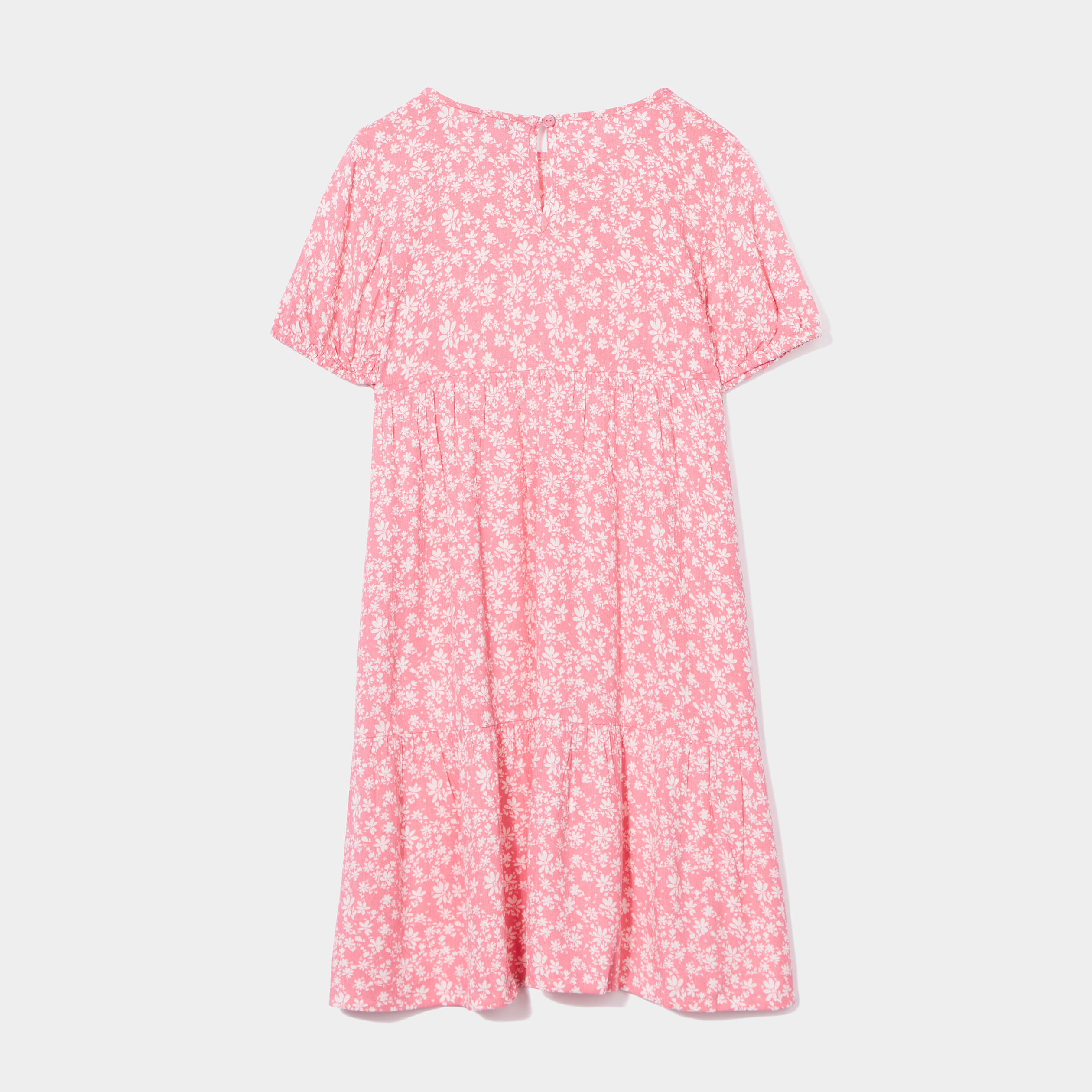 Robe longue trapèze manches ballons rose fille | La Halle