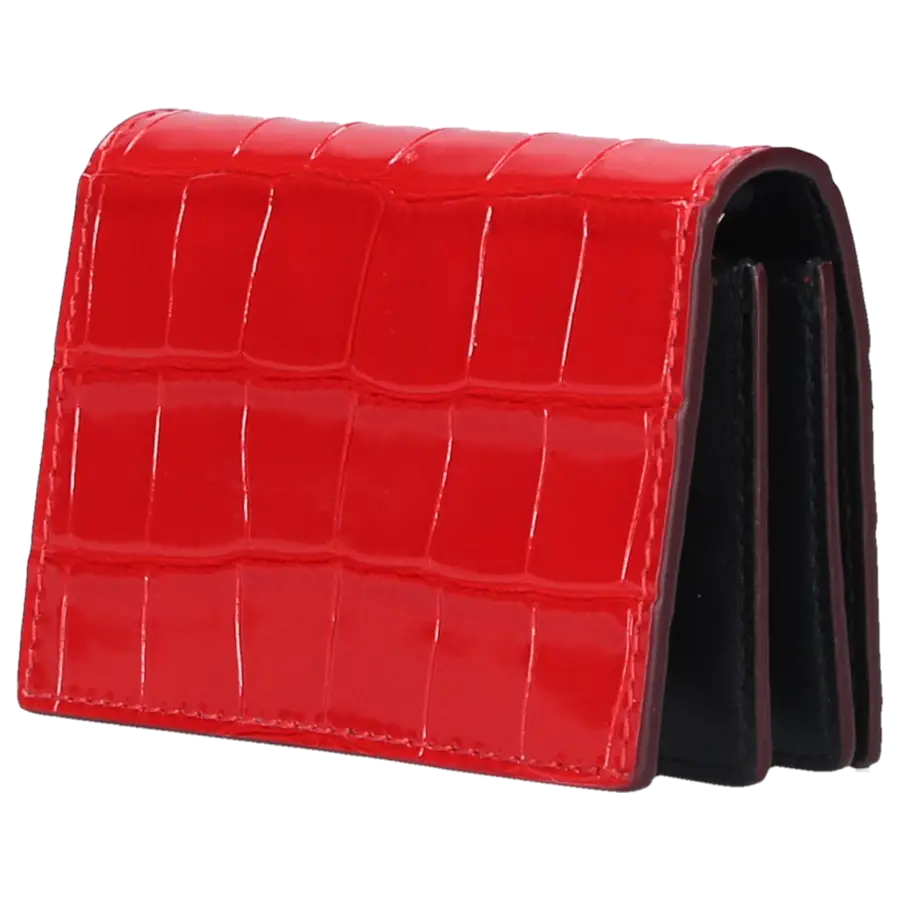 Alexander McQueen - Wallet on Chain SKULL Kalbsleder - rot