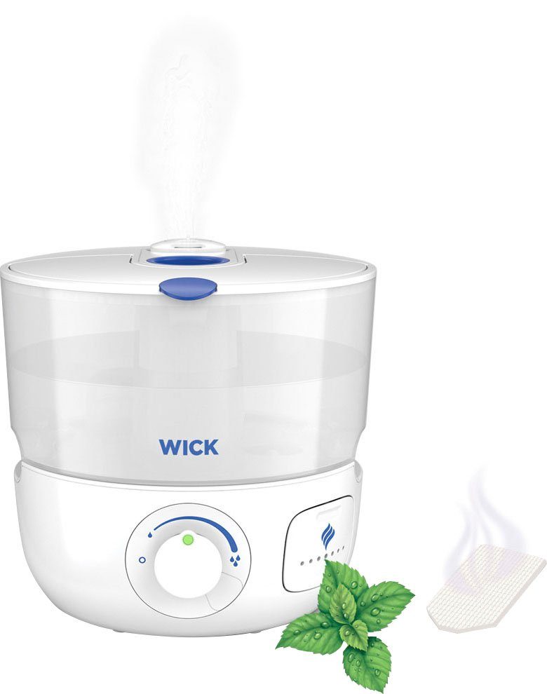 WICK Luftbefeuchter Obere Befüllung Kaltluft Ultraschall Luftbefeuchter - WUL585E, 2 l Wassertank, Neue Reinigungsfunktion: Anzeige mit Licht und Ton