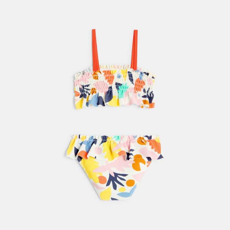 Maillot de bain 2 pièces bébé fille à motifs abstraits blanc Catimini