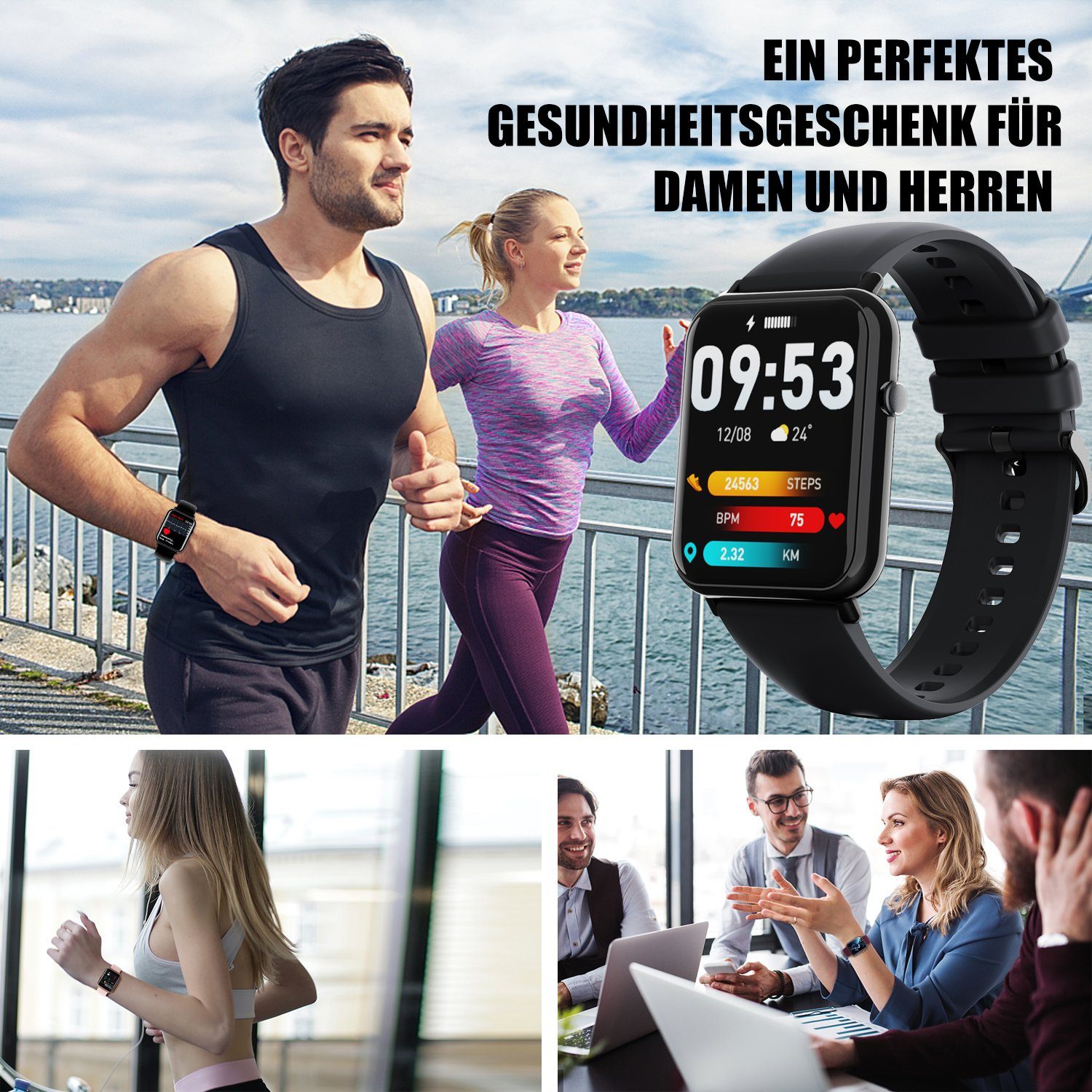 Mutoy Smartwatch, Smartwatch Damen Uhren Herren Fitnessuhr Smartwatch (1.69
