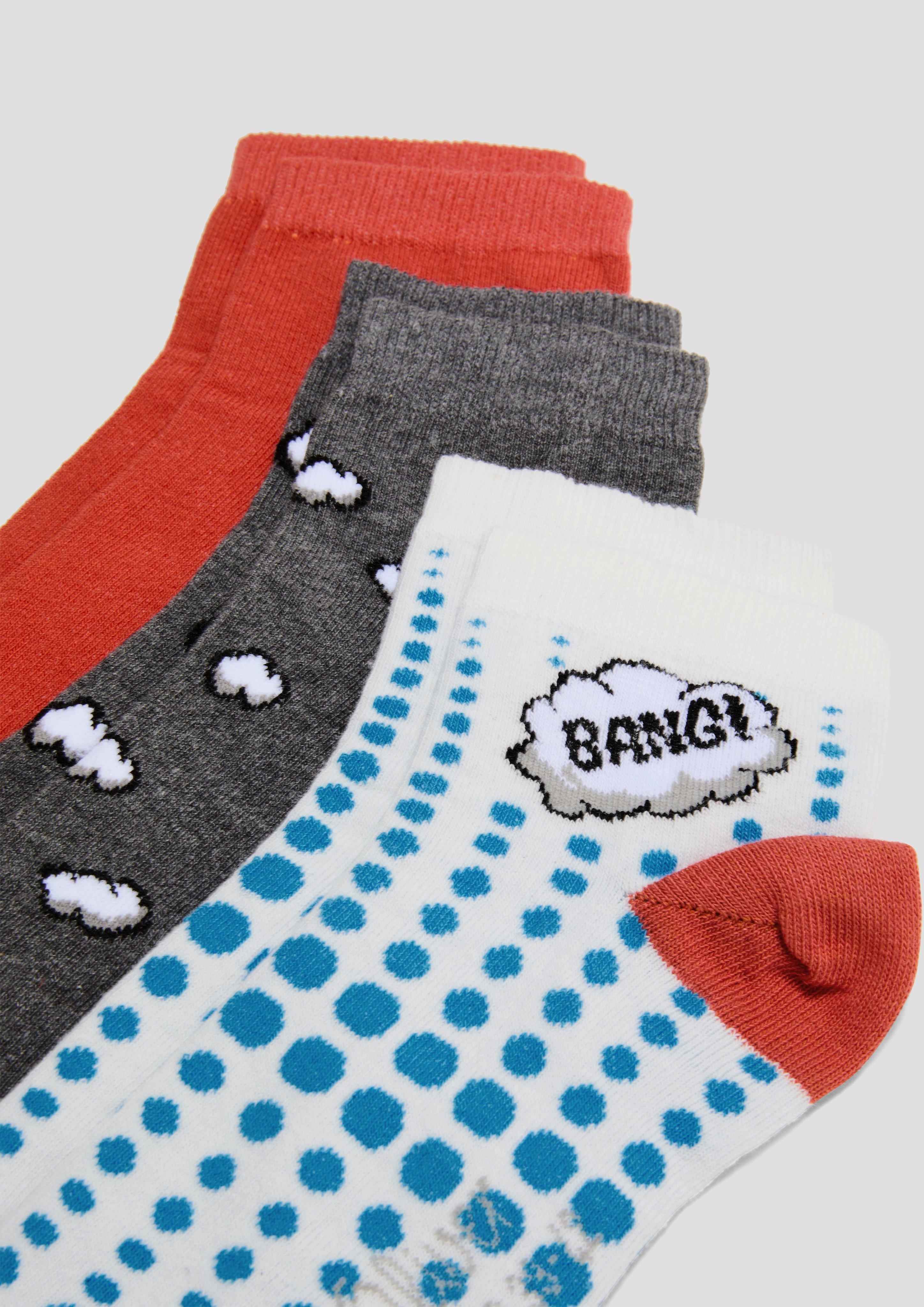 Kurze Socken im 3er-Pack mit verschiedenen Motiven  6007819-2000