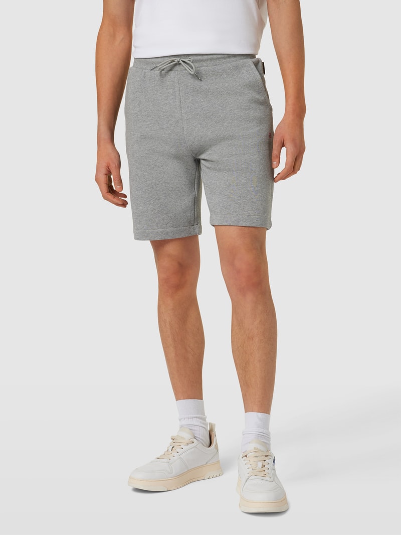 Sweatshorts mit Logo-Stitching in mittelgrau