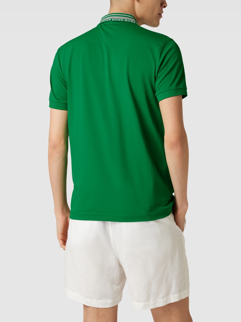 Poloshirt mit Label-Details Modell 'Paule' in hellgrün