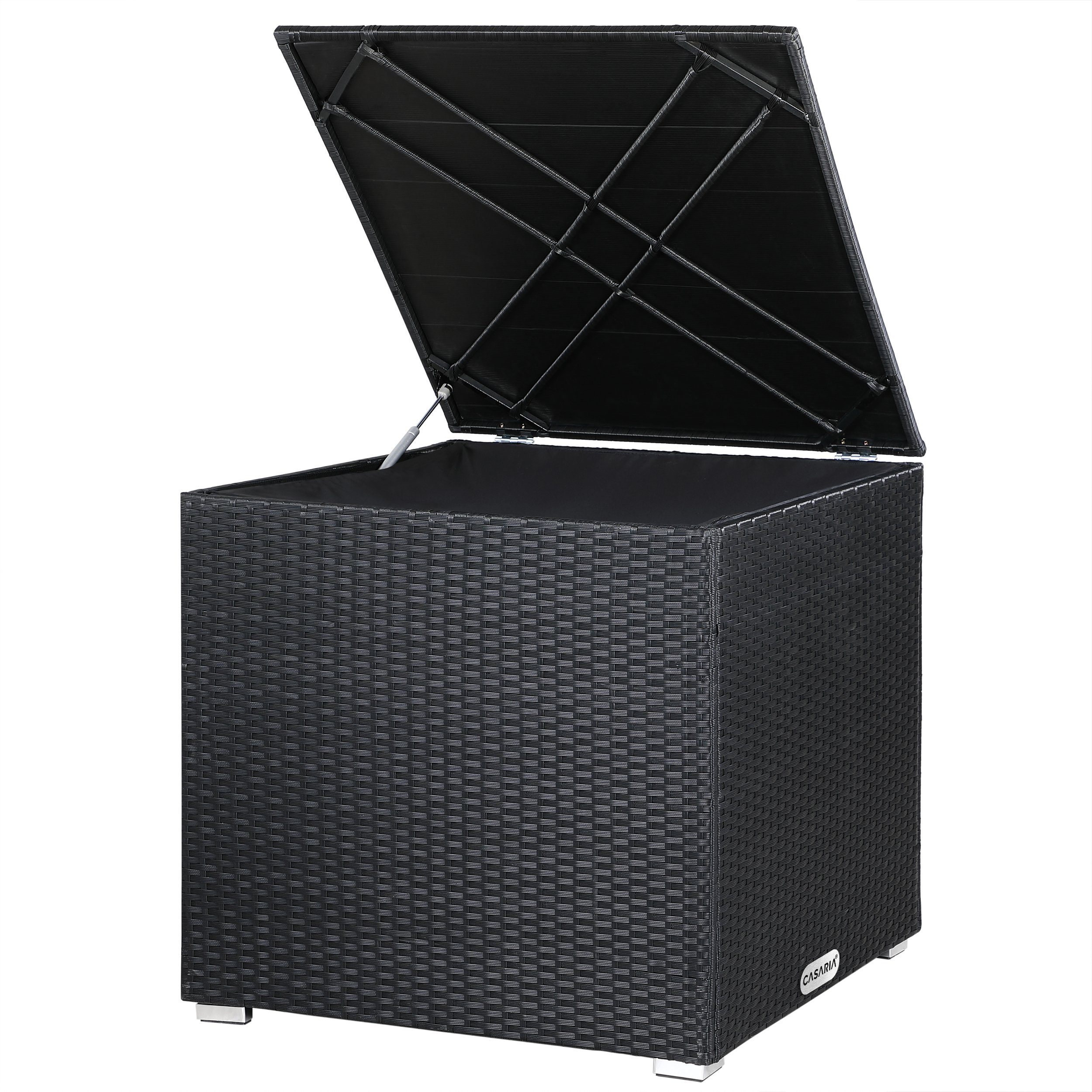 Casaria Auflagenbox, 318 L mit Deckel 75x75x70cm Wasserdicht Gasdruckfeder Garten