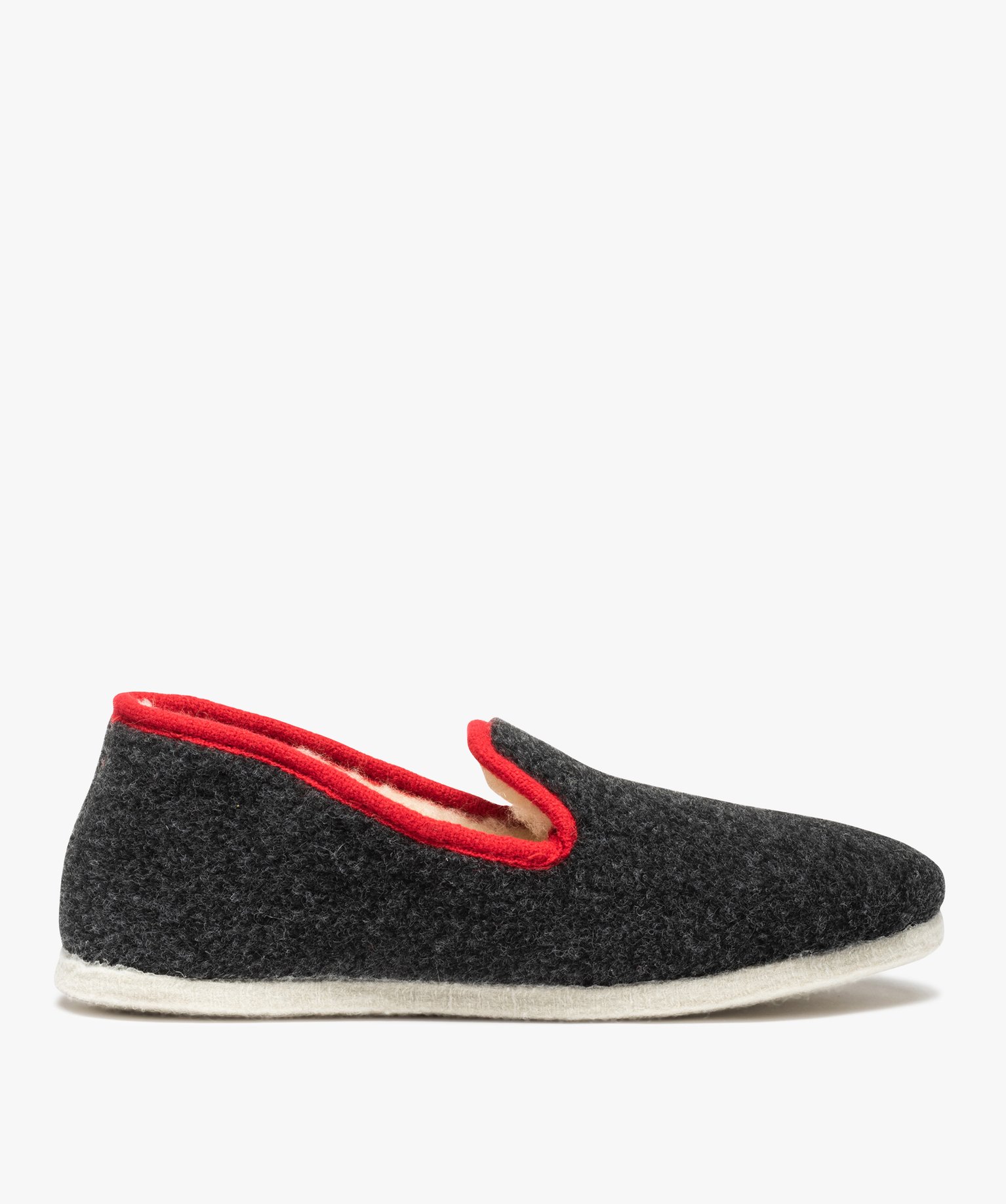 Chaussons homme style charentaises bicolores gris | GEMO