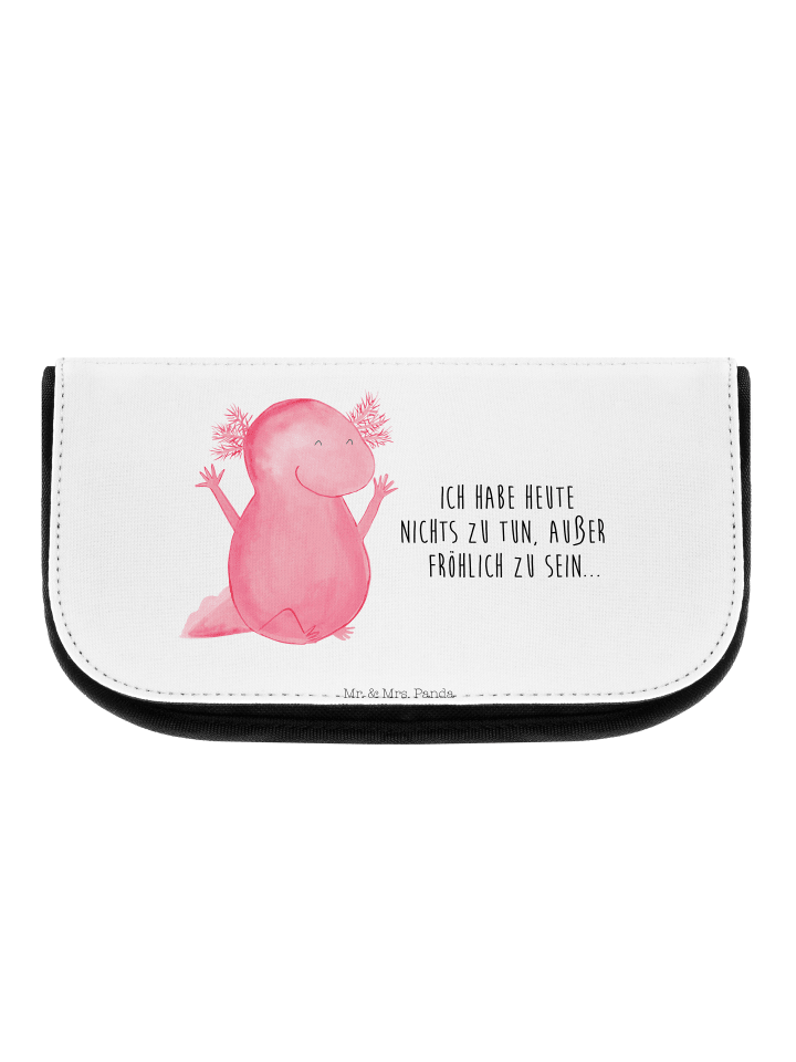 Mr. & Mrs. Panda Kosmetiktasche Axolotl Hurra mit Spruch in Weiß günstig kaufen onesize