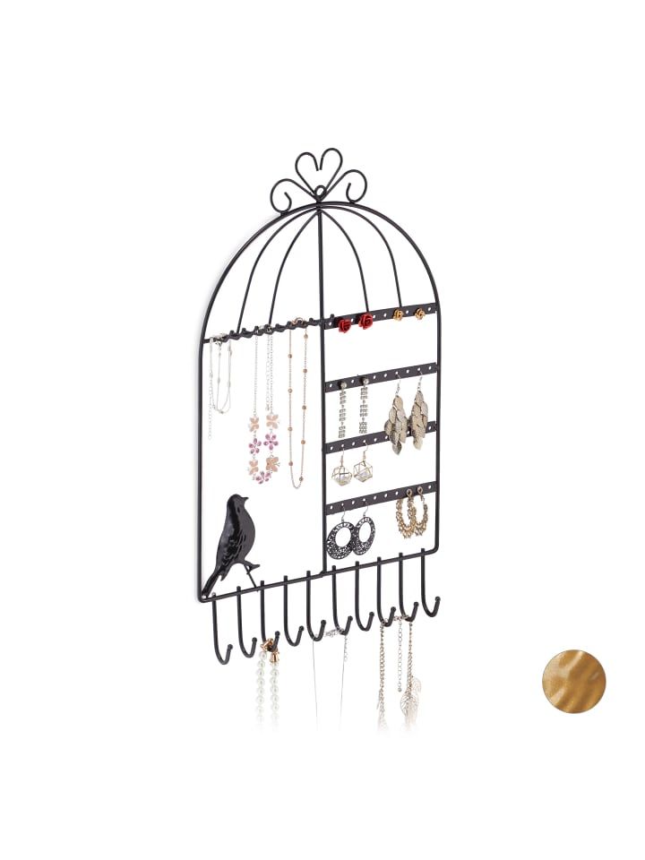 relaxdays Schmuckhalter in Schwarz - (B)25,5x (H)44,5 x (T)4,5 cm günstig kaufen onesize