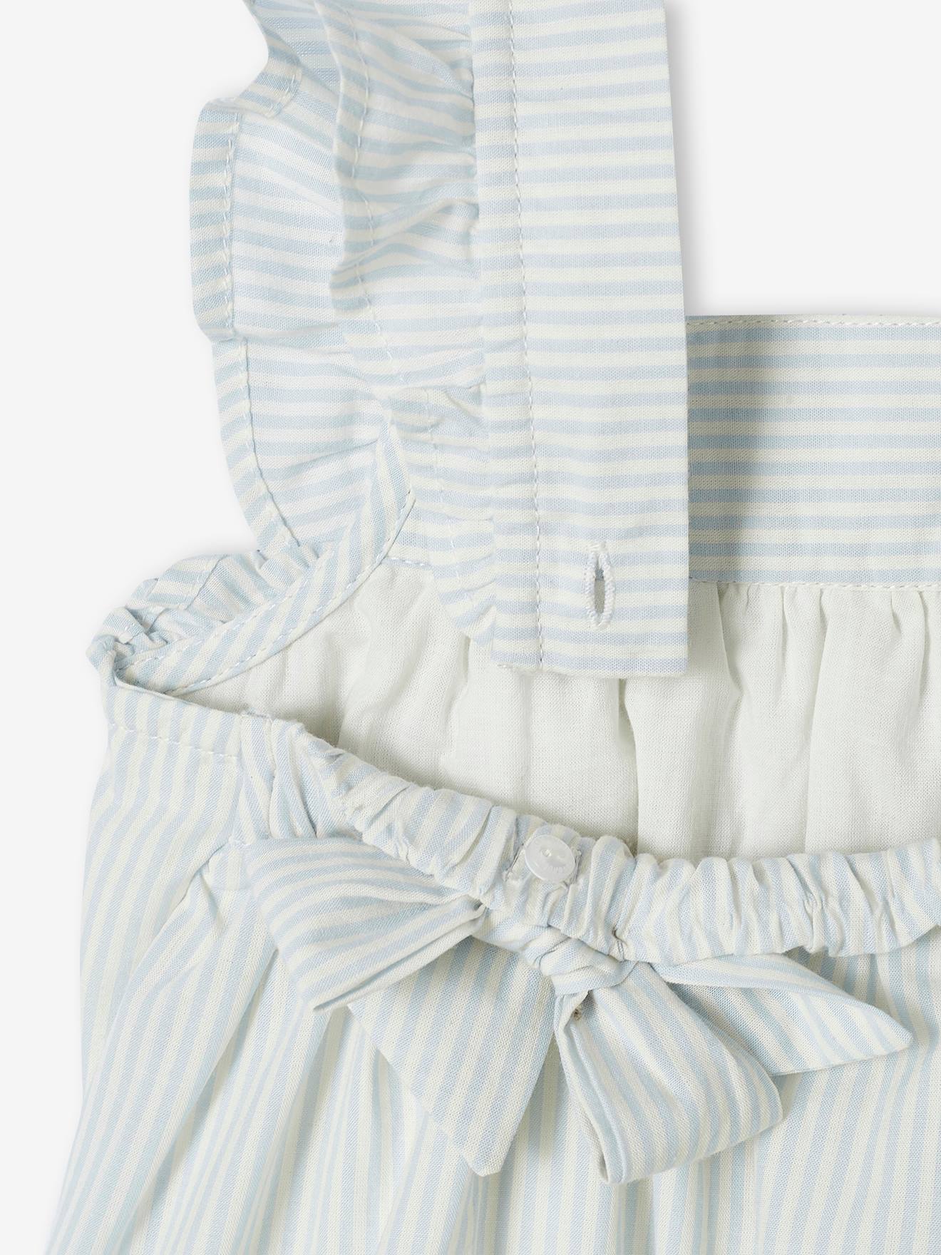 Robe de cérémonie bébé avec body bleu ciel