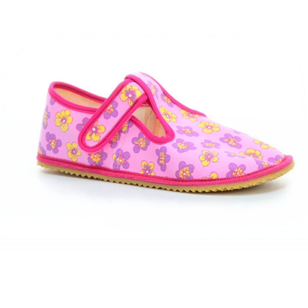 Beda Rosa Blume Canvas Hausschuhe (BF-060010/W)