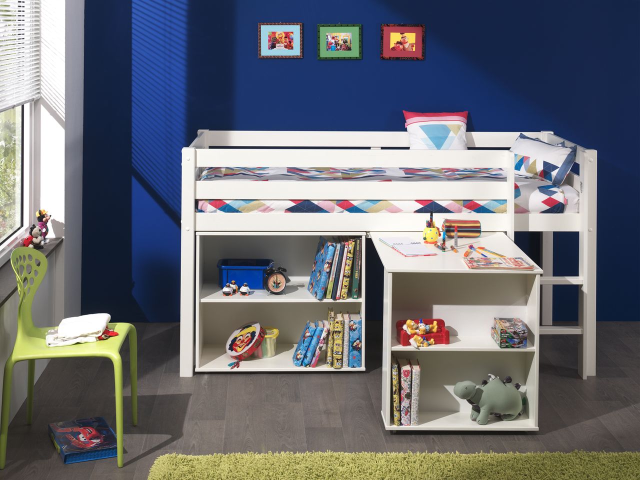 VIPACK Spielbett Pino mit Schreibtisch und Regal