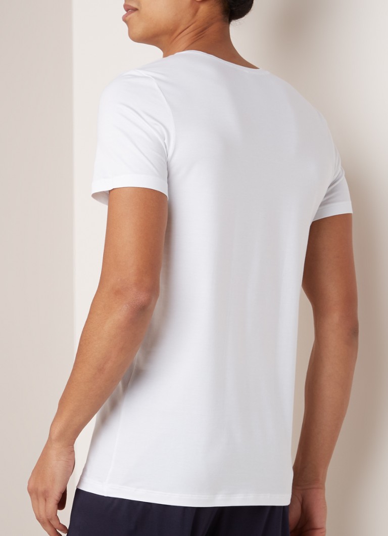 Camiseta Hanro con cuello en V, color liso