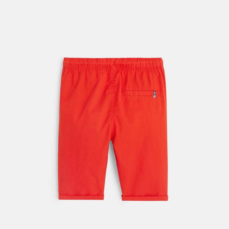 Bermuda slim en toile unie rouge garçon