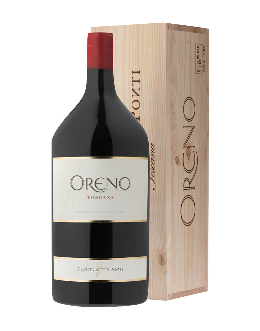 Toscana IGT Oreno 2021 Tenuta Sette Ponti Jeroboam 3 ℓ, Caisse bois