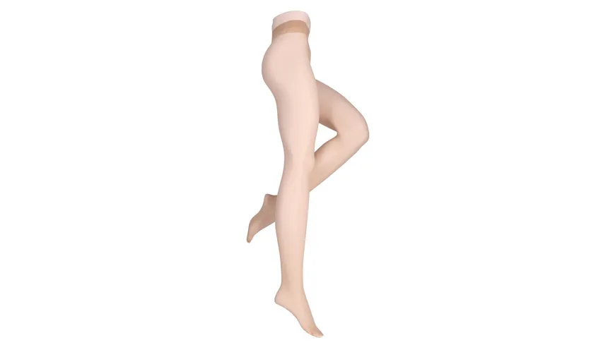 MOVE UP Damen Feinstrumpfhose mit Anti-Rutsch-Sohle 15 DEN perle