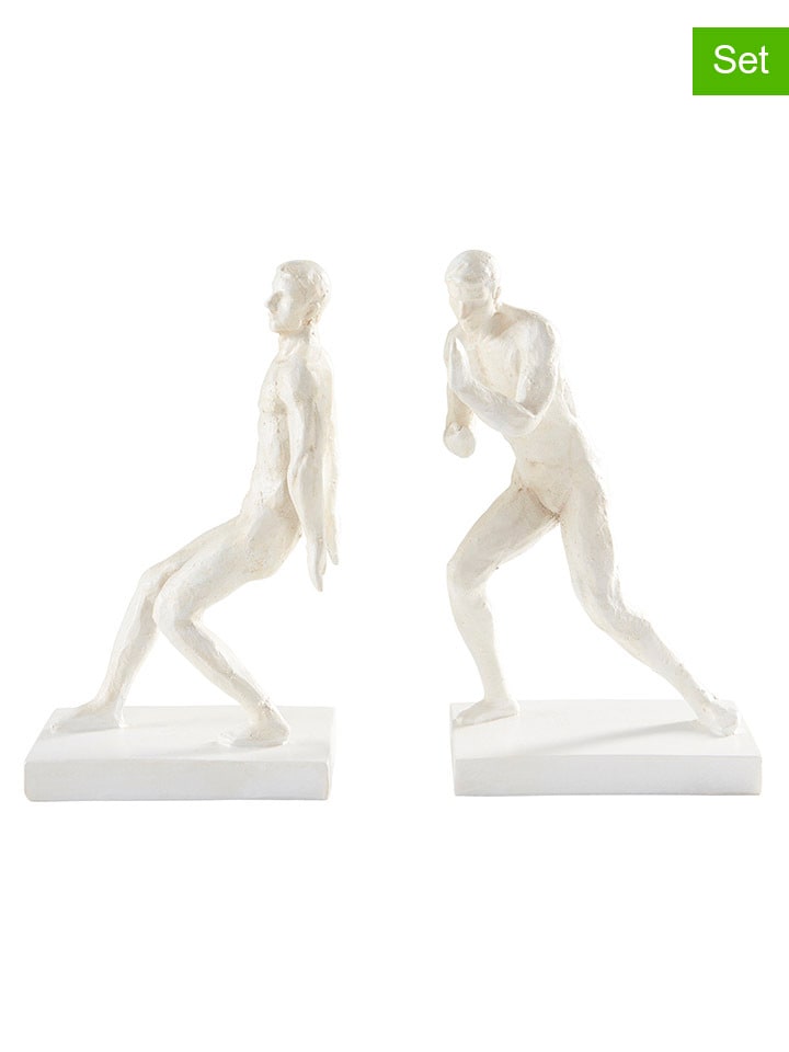 Jotex 2er-Set: Bücherhalter ''Human Push'' in Weiß - (B)16,5 x (H)26,7 x (T)11 cm günstig kaufen onesize