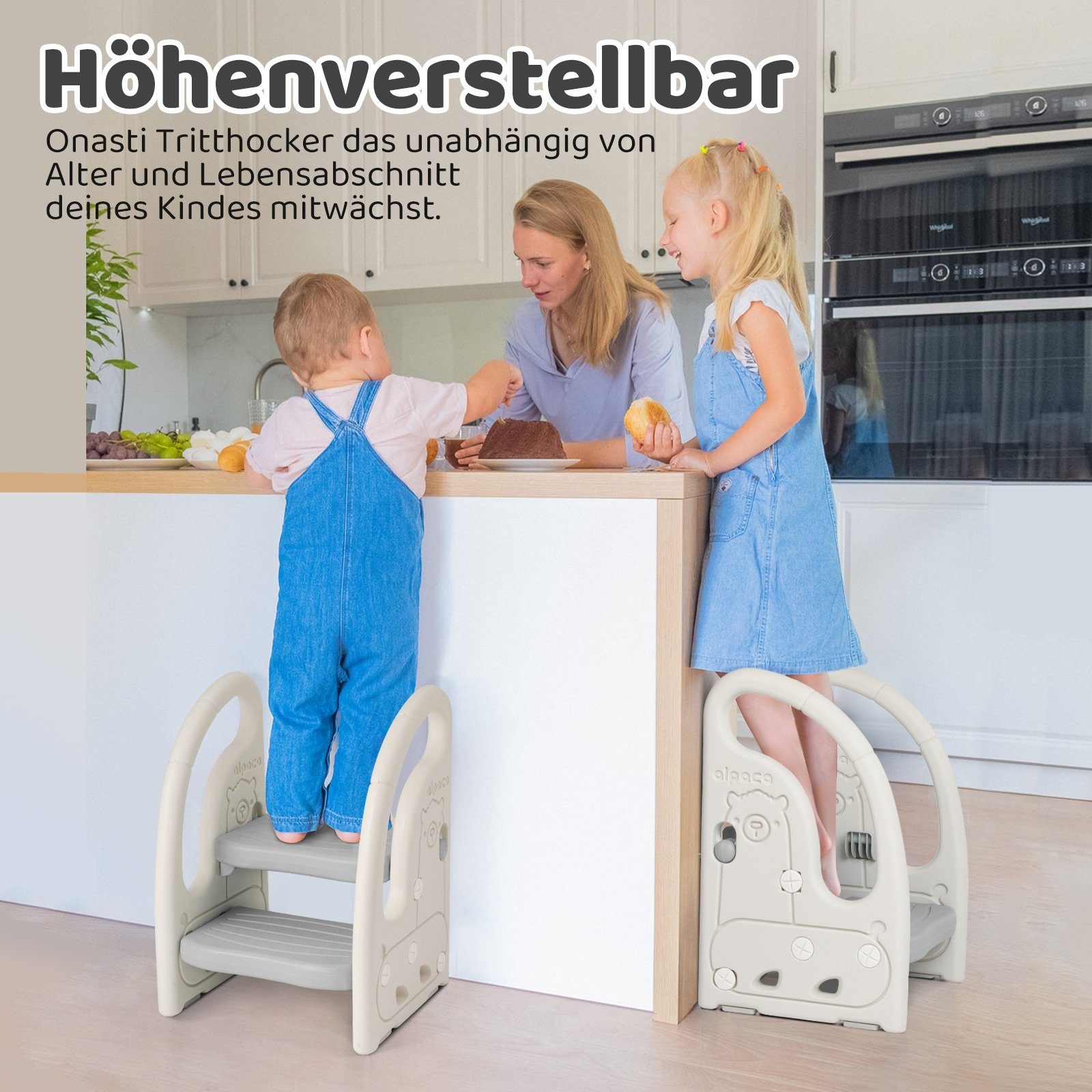 Onasti Baby-Toilettensitz Tritthocker Kinder, Höhenverstellbar Tritt-Schemel Kinderschemel Baby