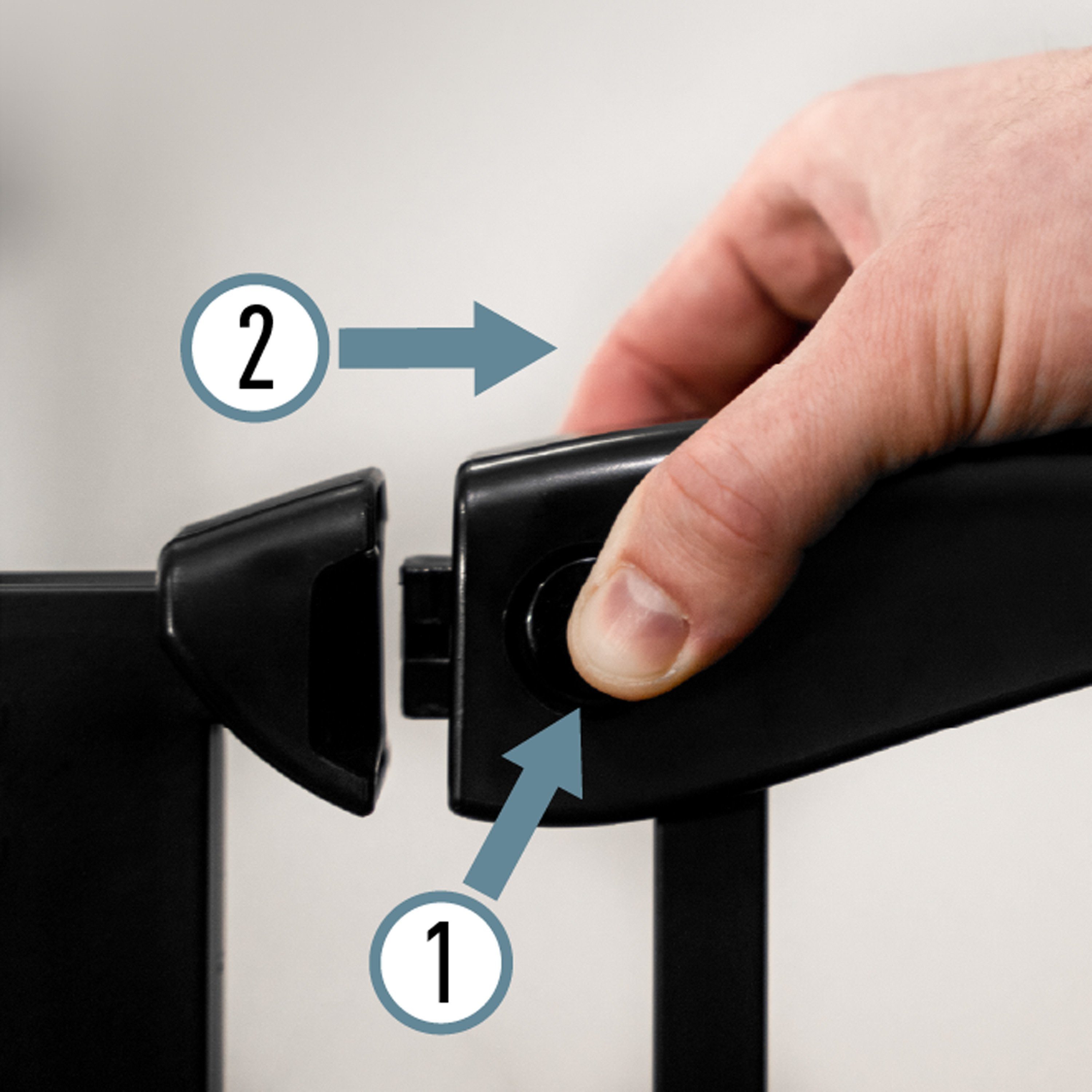 ib style Türschutzgitter Treppengitter Berrin Schwarz 67-75 cm, Türschutzgitter - Ohne Bohren - Auto-Close - 90° Stop - Sicherheitsgitter für Türen und Treppen