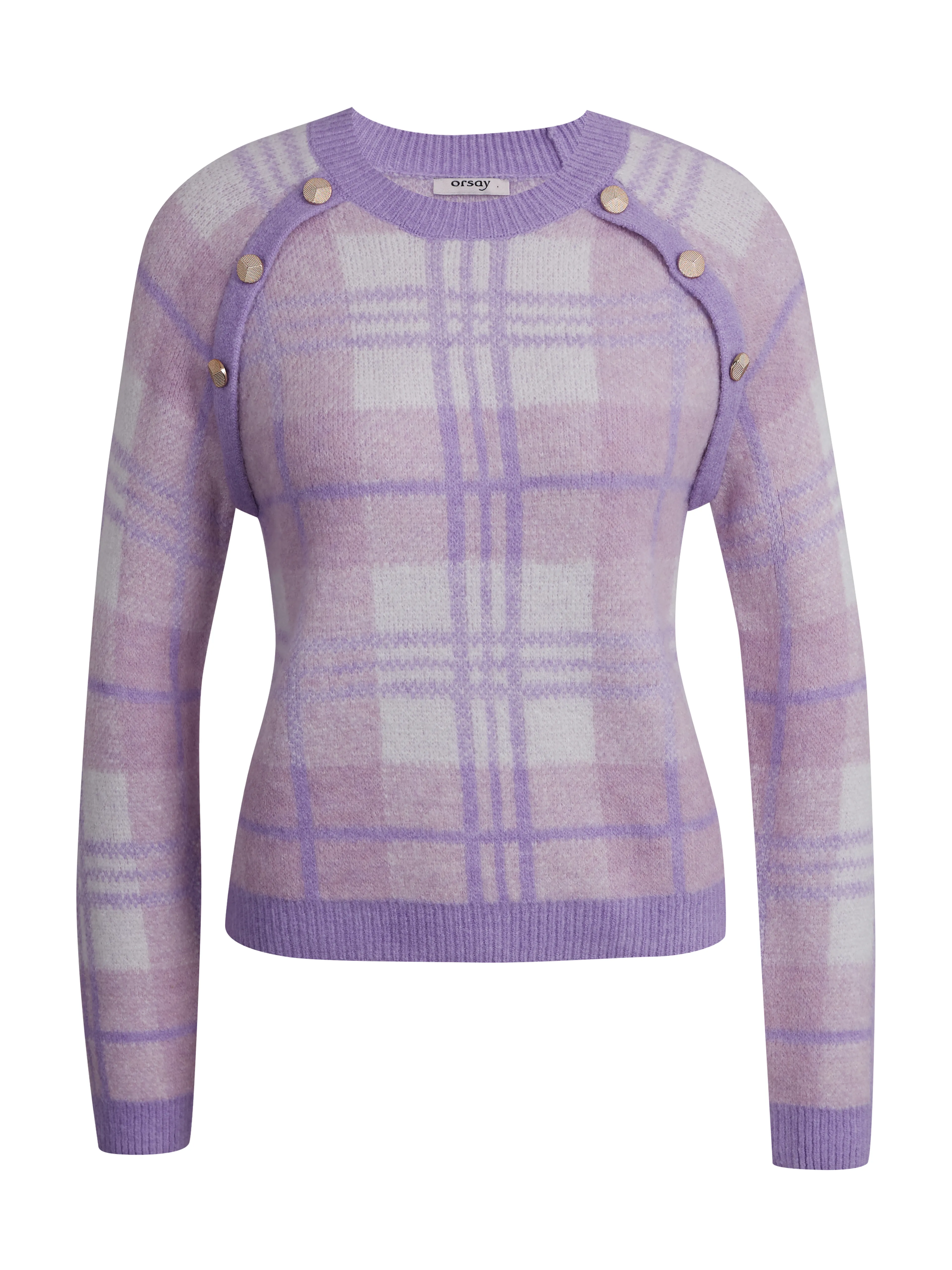 Hellvioletter Karo-Pullover für Damen ORSAY