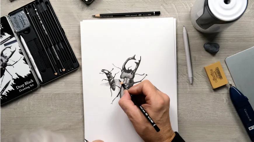 CRETACOLOR Deep black Drawing Set