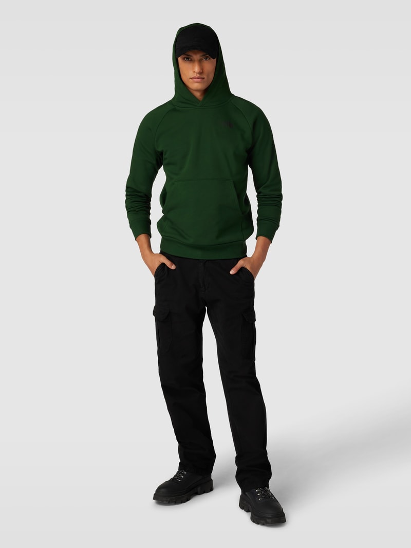 Hoodie mit Label-Print Modell 'RAGLAN' in dunkelgrün