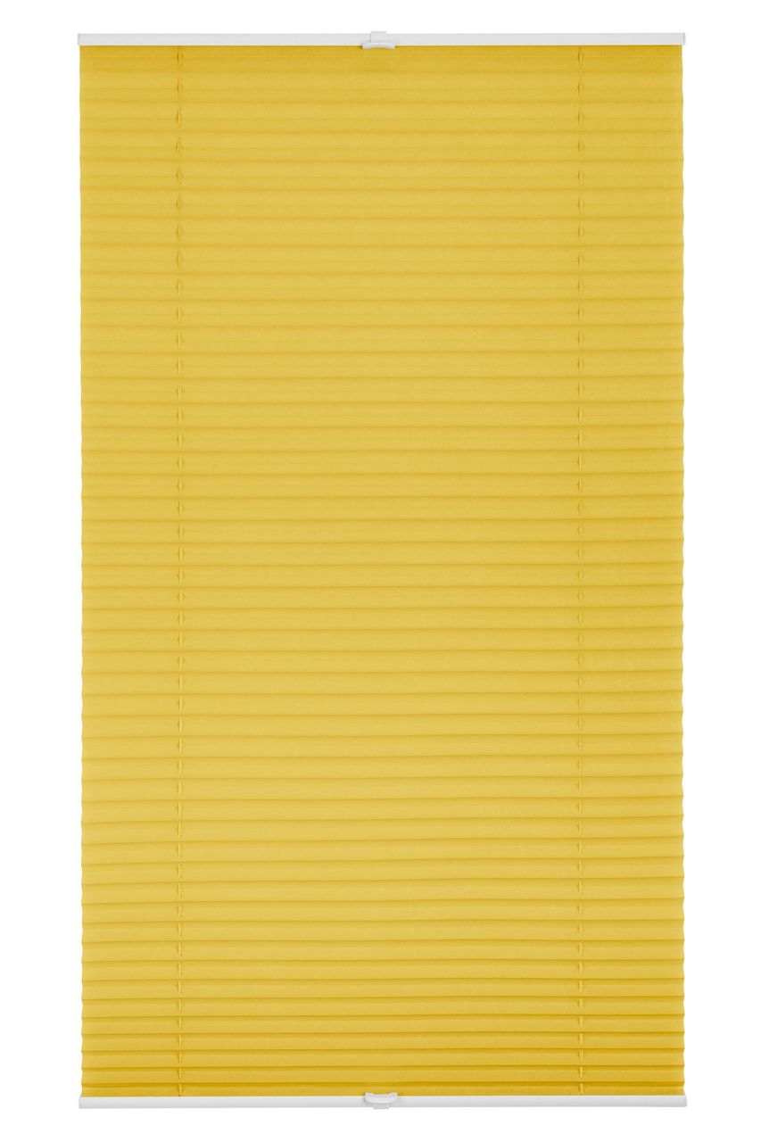 Lichtblick Plissee Klemmfix, ohne Bohren, verspannt - Gelb, 110 cm x 130 cm (B x L)