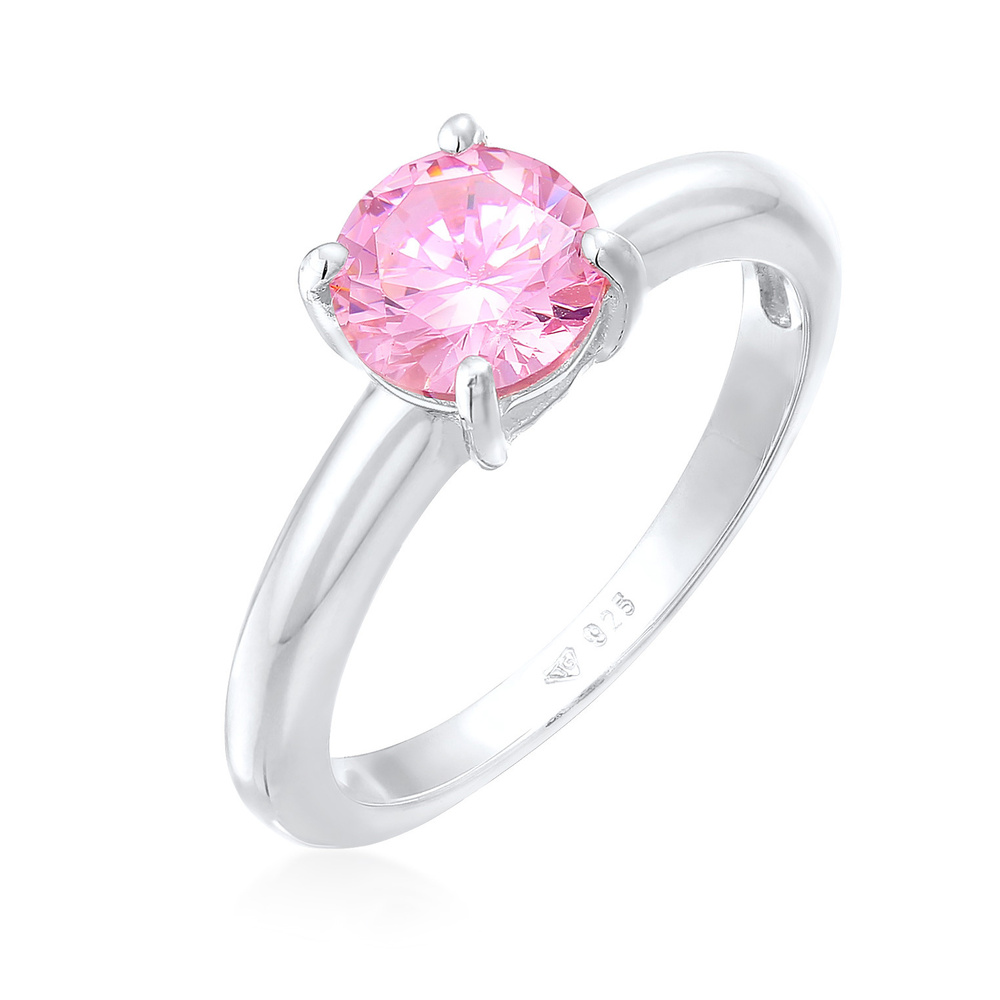 Elli Elli Bague Femmes Solitaire Classique avec cristal de zirconium en argent sterlin Bague